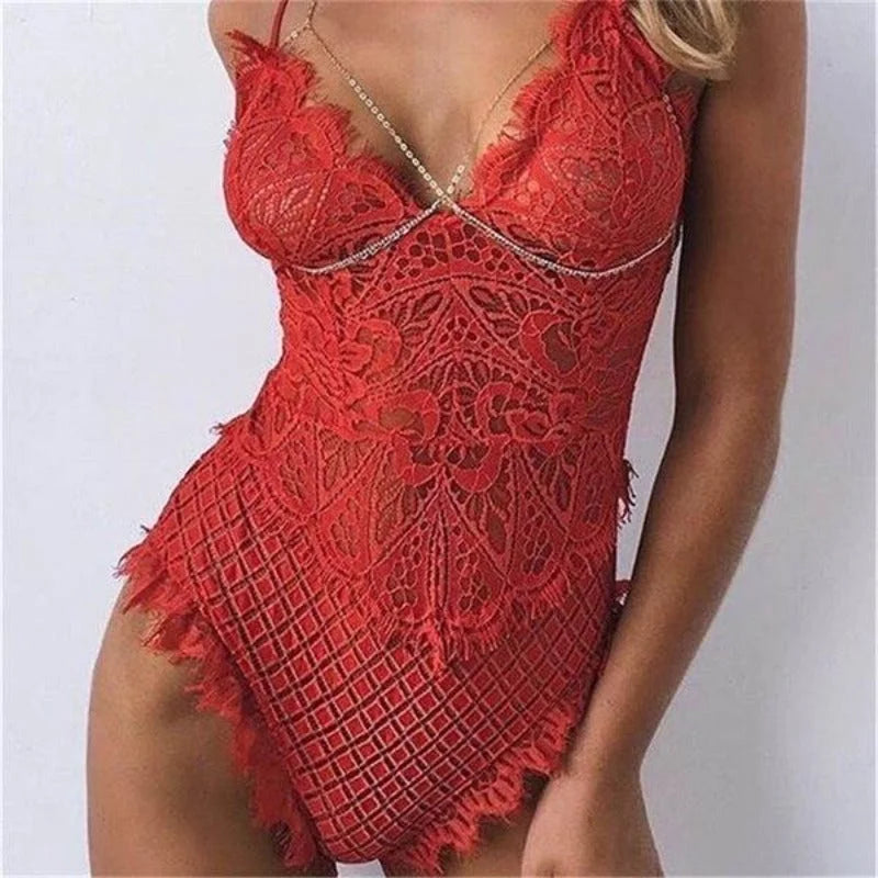 Rouge Body Sensuel en Dentelle Classique