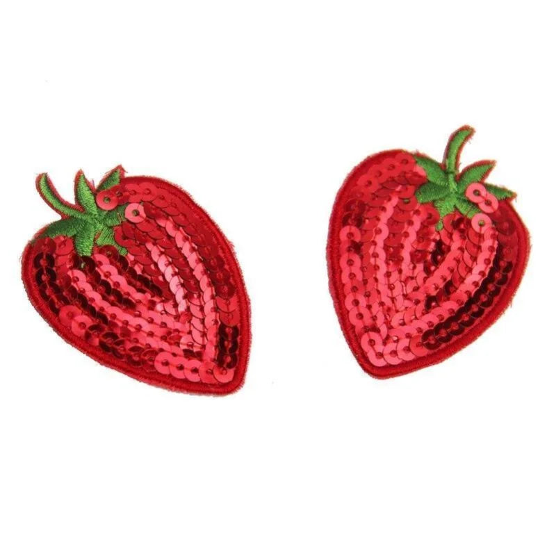 Rouge Cache-tétons Autoadhésifs - Forme de Fraise