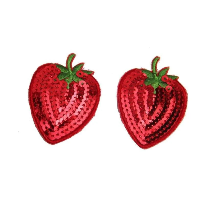 Rouge Cache-tétons Autoadhésifs - Forme de Fraise