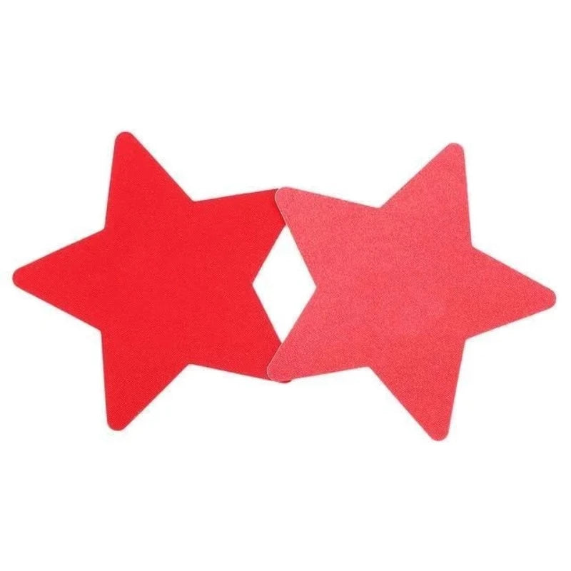 Rouge Cache-tétons Autoadhésifs - Forme d'étoiles
