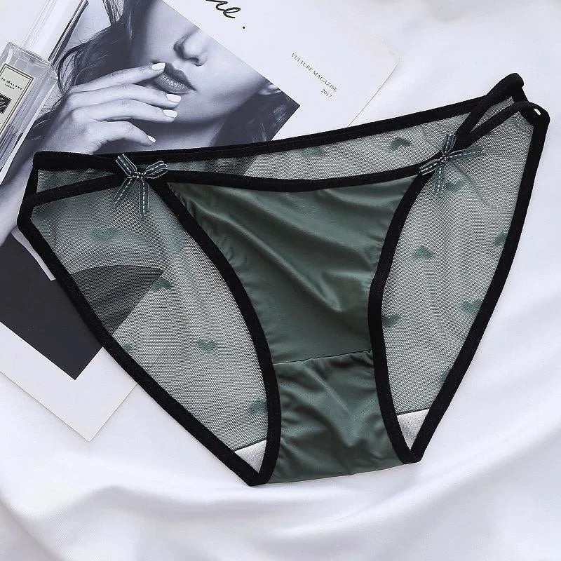 Vert Slip Femme avec Motif Cœur