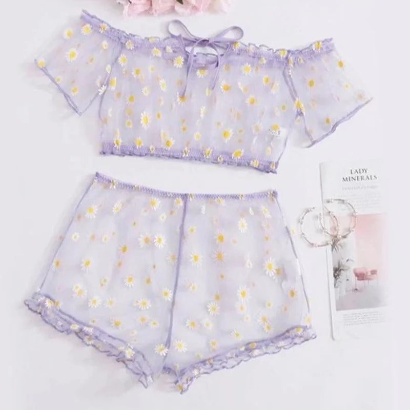 Violet Pyjama deux pièces délicat