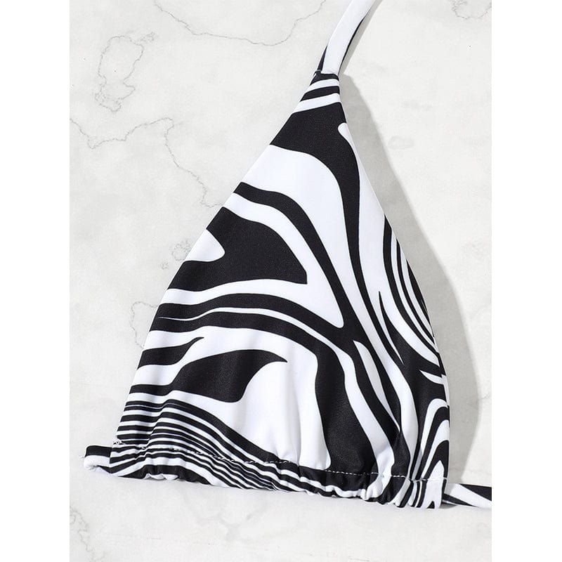 Two-piece bikini with adjustable cut
