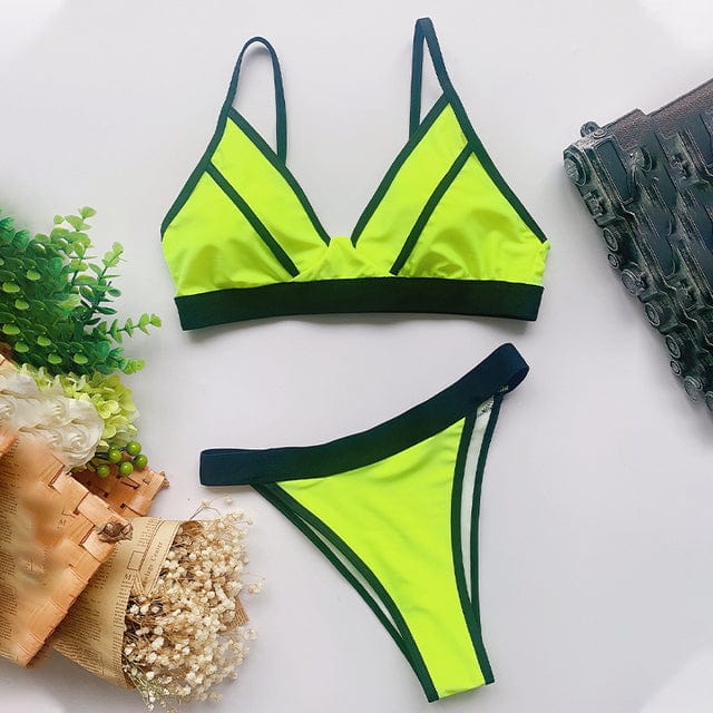 Maillot de bain deux pièces taille haute