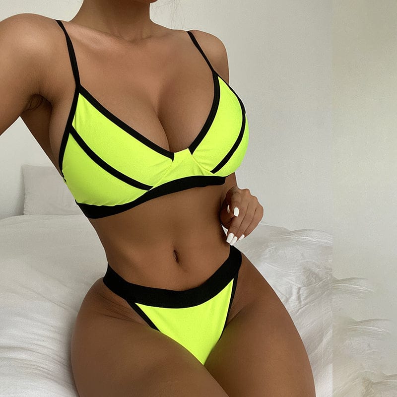 Maillot de bain deux pièces taille haute