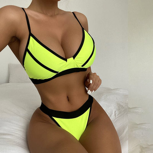 Maillot de bain deux pièces taille haute
