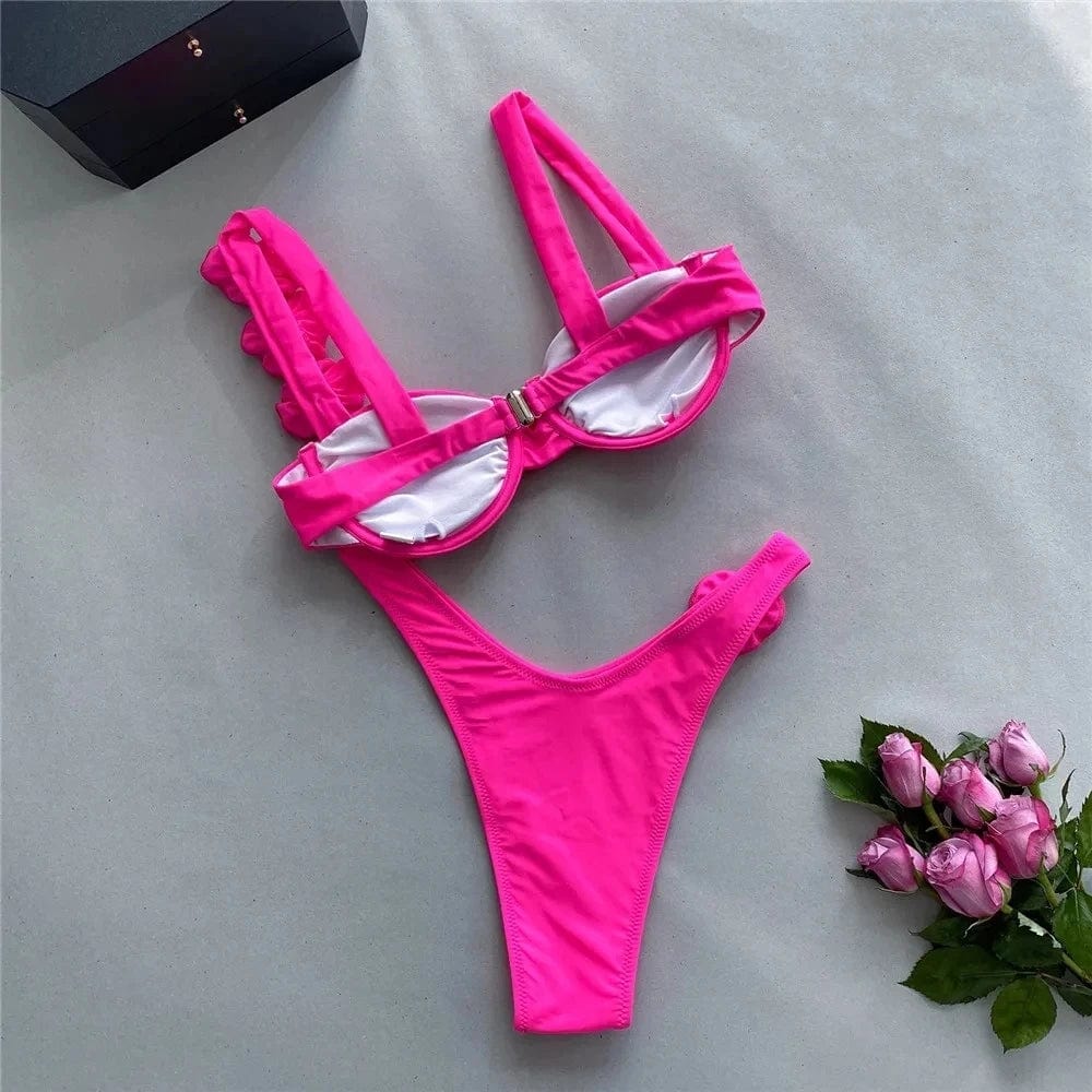 Maillot de bain deux pièces avec bretelles réglables