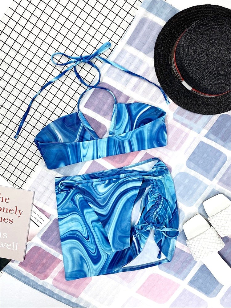 Maillot de bain trois pièces avec réglage