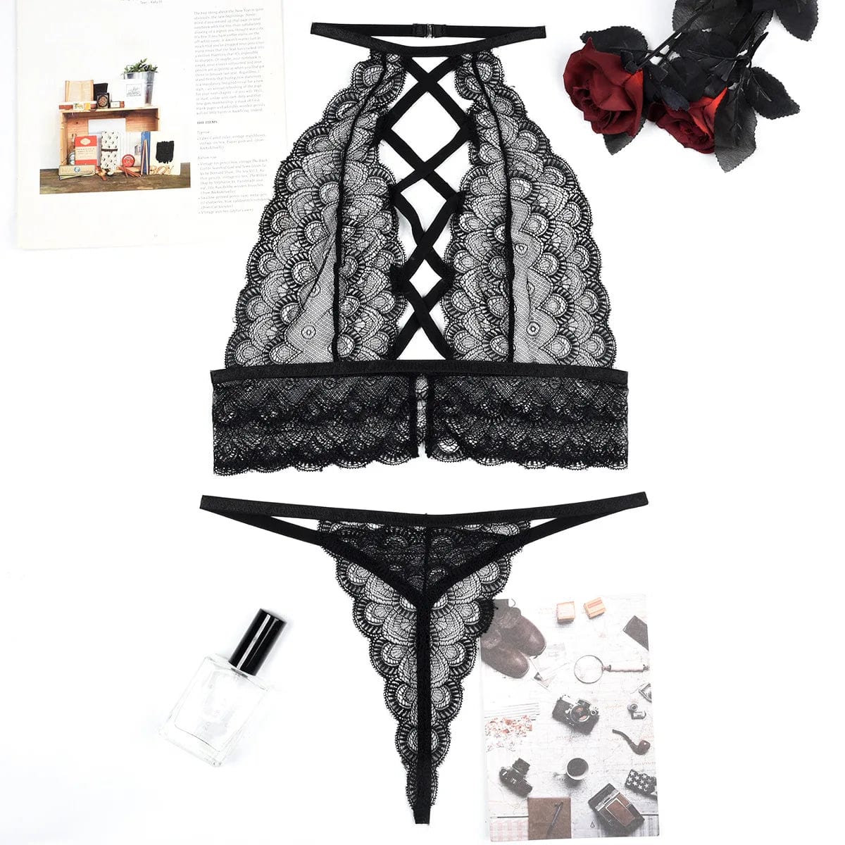 Ensemble de lingerie avec un top à bretelles.