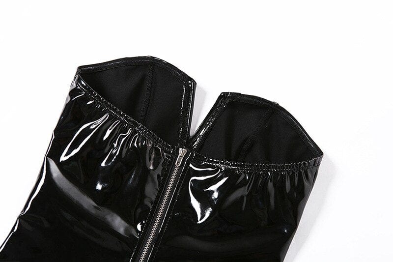 Body en latex avec un décolleté profond