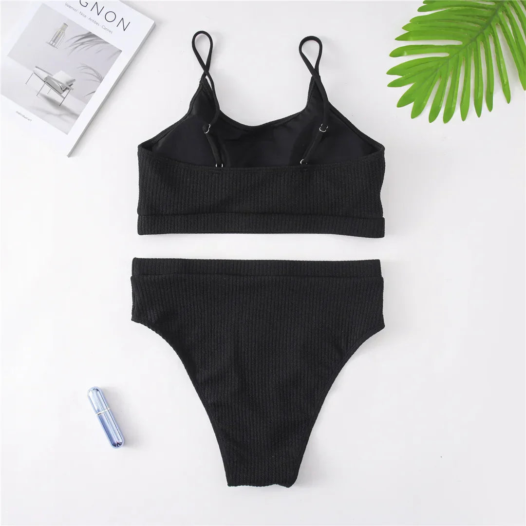 Maillot de bain deux pièces grande taille avec bretelles réglables