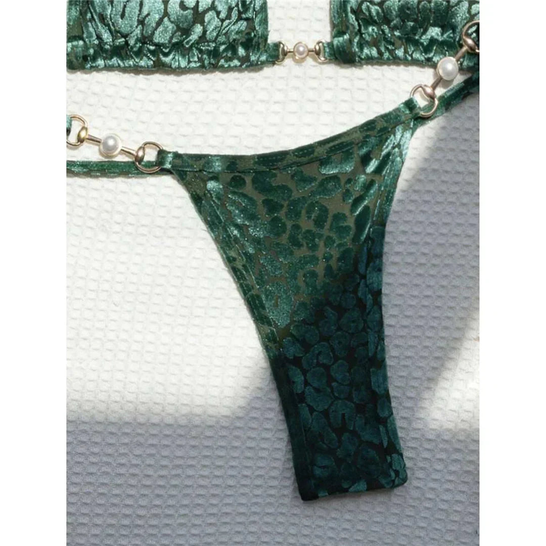 Maillot de bain deux pièces léopard