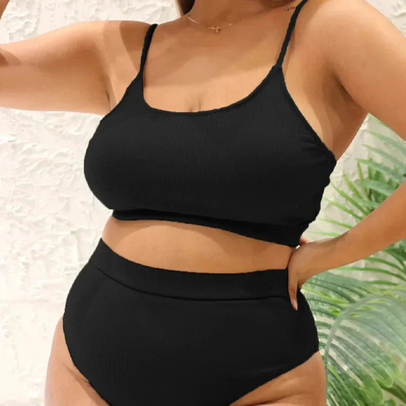 Maillot de bain deux pièces grande taille avec bretelles réglables