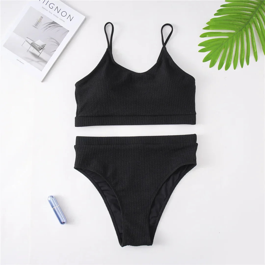 Maillot de bain deux pièces grande taille avec bretelles réglables
