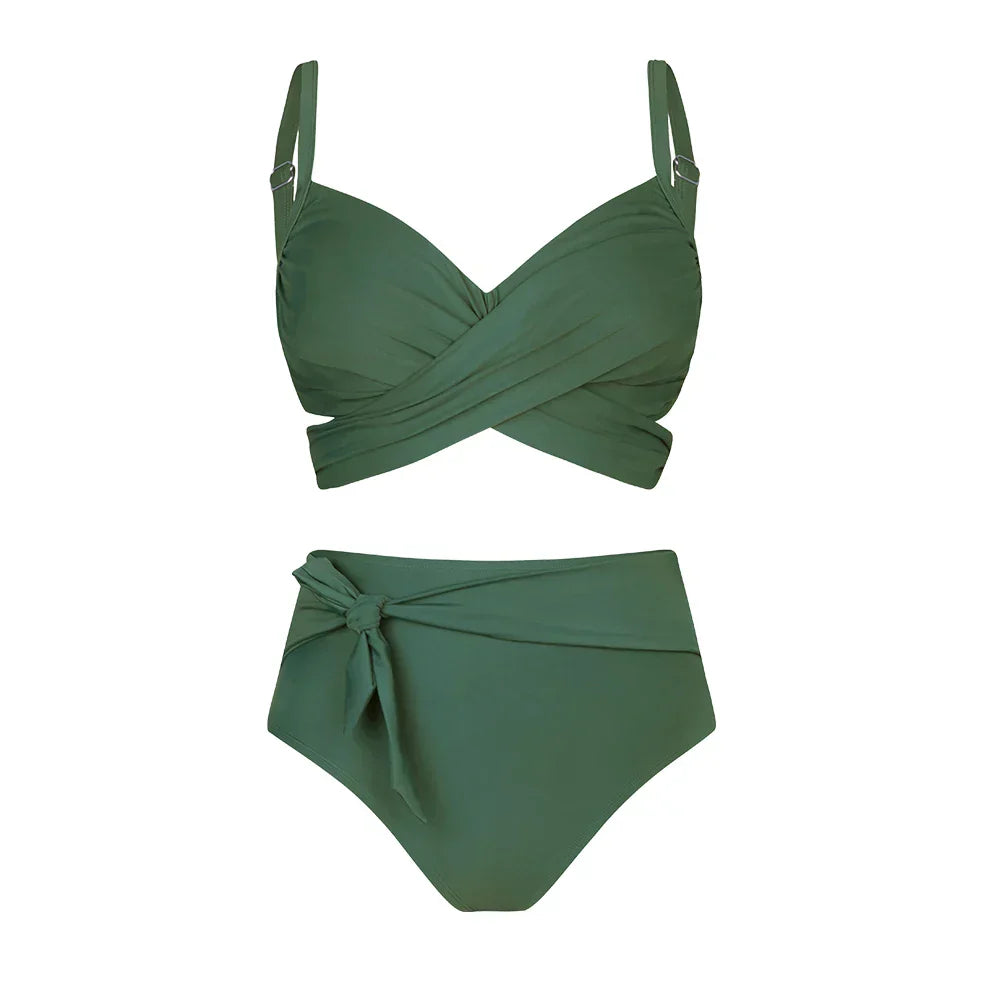 Maillot de bain deux pièces grande taille avec bretelles réglables