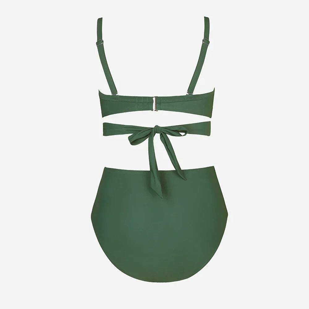 Maillot de bain deux pièces grande taille avec bretelles réglables