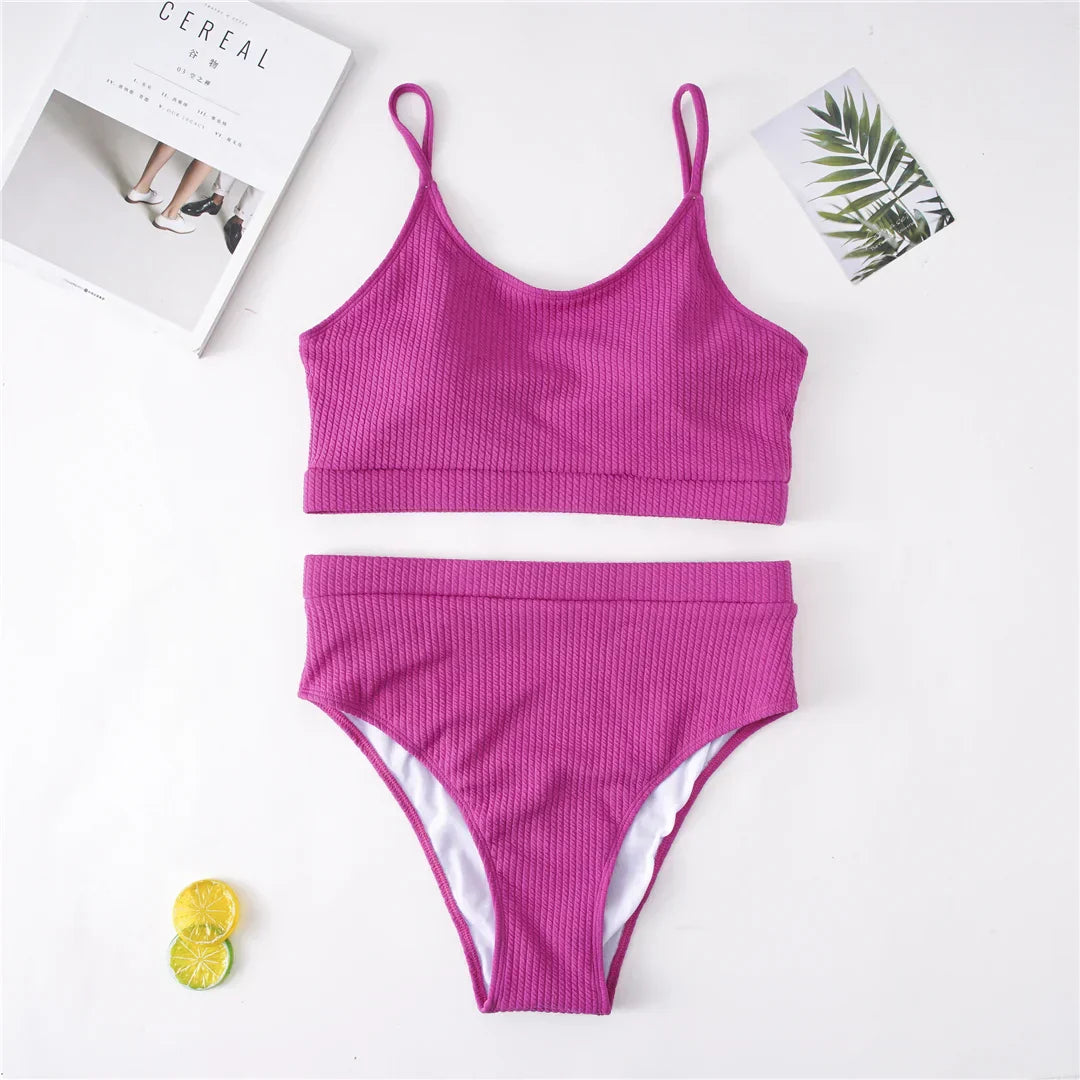 Maillot de bain deux pièces grande taille avec bretelles réglables