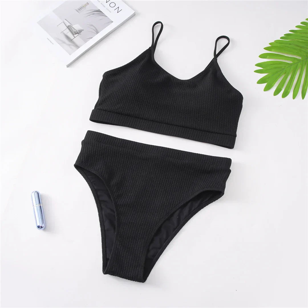 Maillot de bain deux pièces grande taille avec bretelles réglables