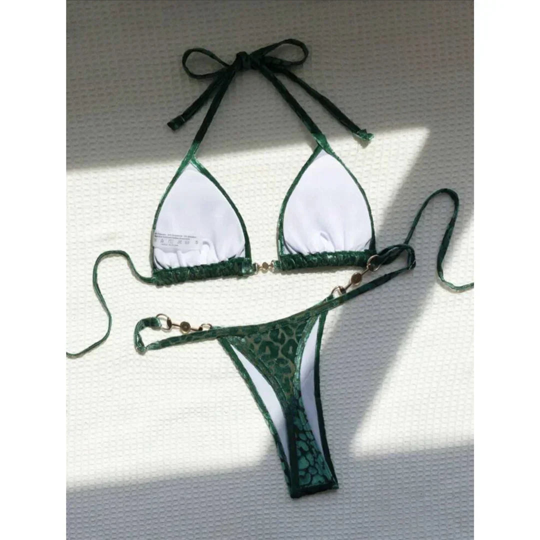 Maillot de bain deux pièces léopard
