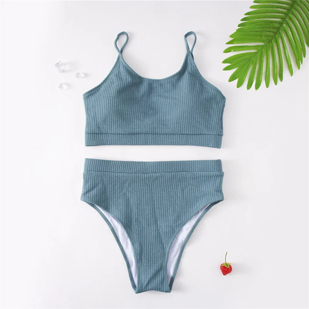 Maillot de bain deux pièces grande taille avec bretelles réglables