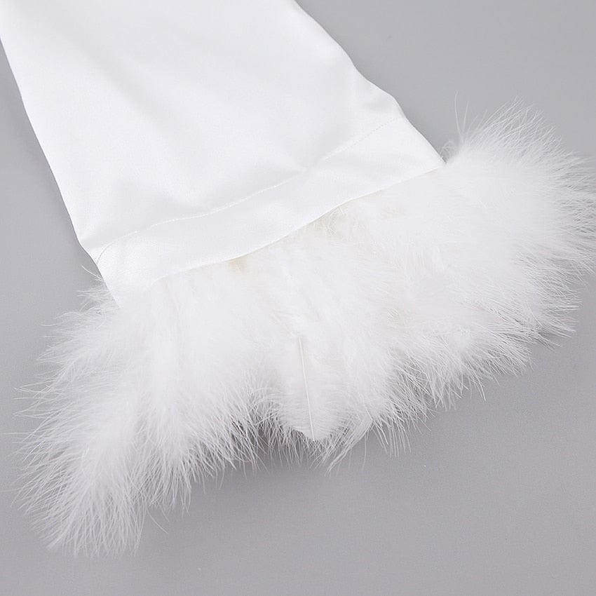 Peignoir en satin à manches longues