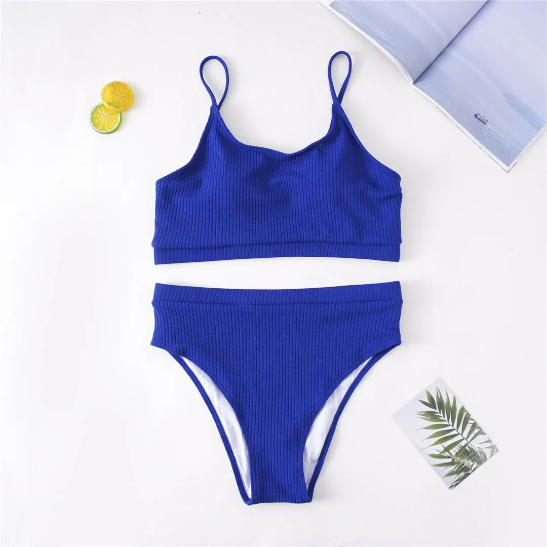 Maillot de bain deux pièces grande taille avec bretelles réglables