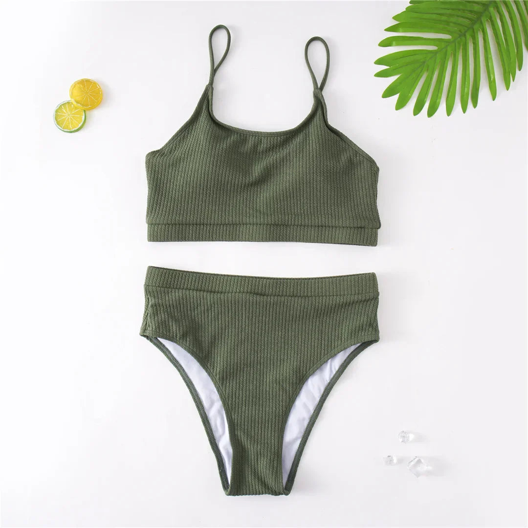 Maillot de bain deux pièces grande taille avec bretelles réglables