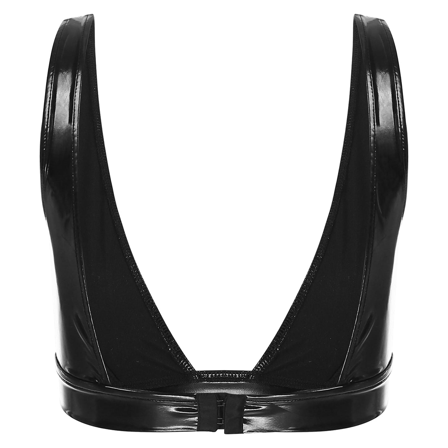 Plunge neckline bra with back closure