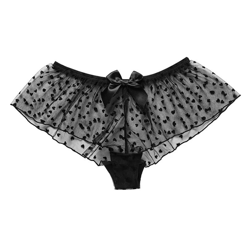 Lace panties with a heart pattern