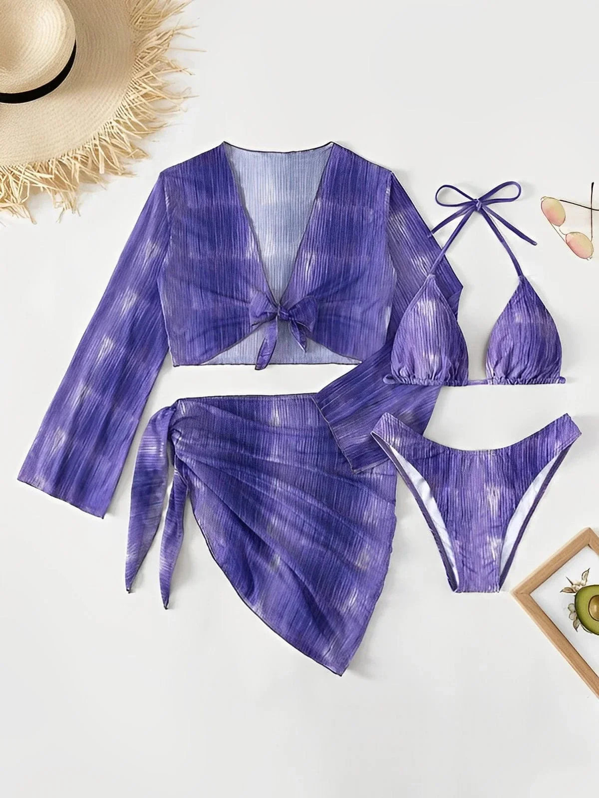 Bikini with an asymmetrical skirt