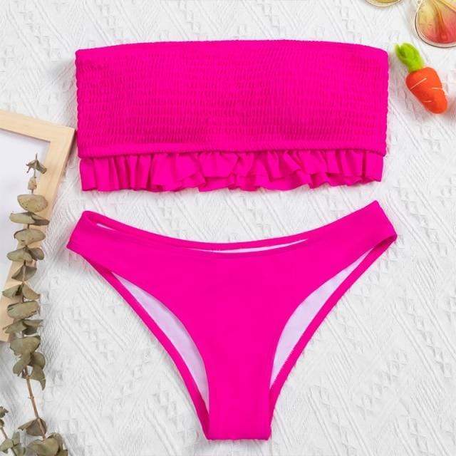 Maillot de bain deux pièces taille haute
