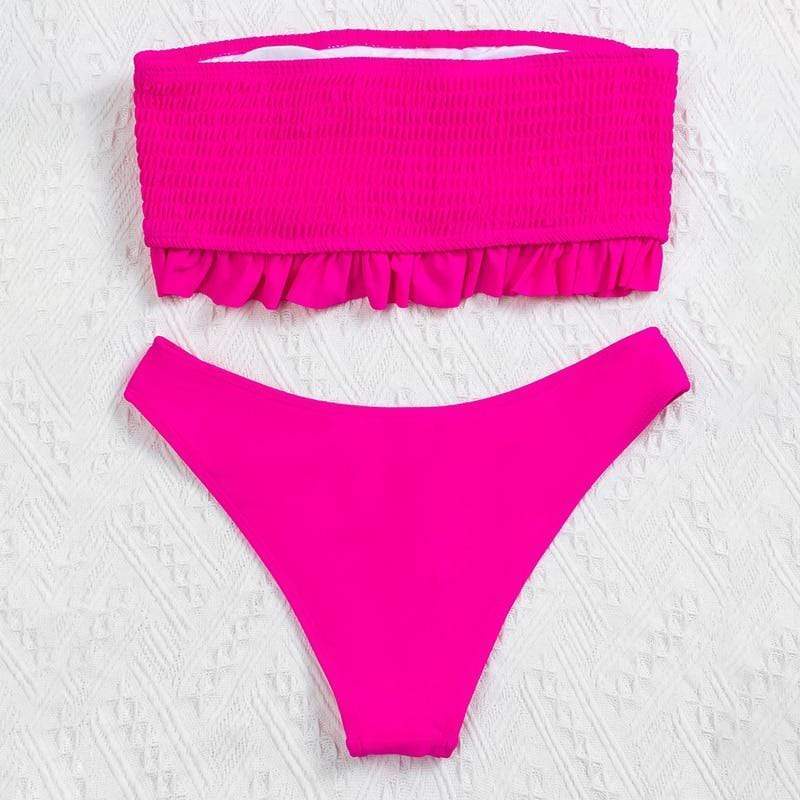 Maillot de bain deux pièces taille haute