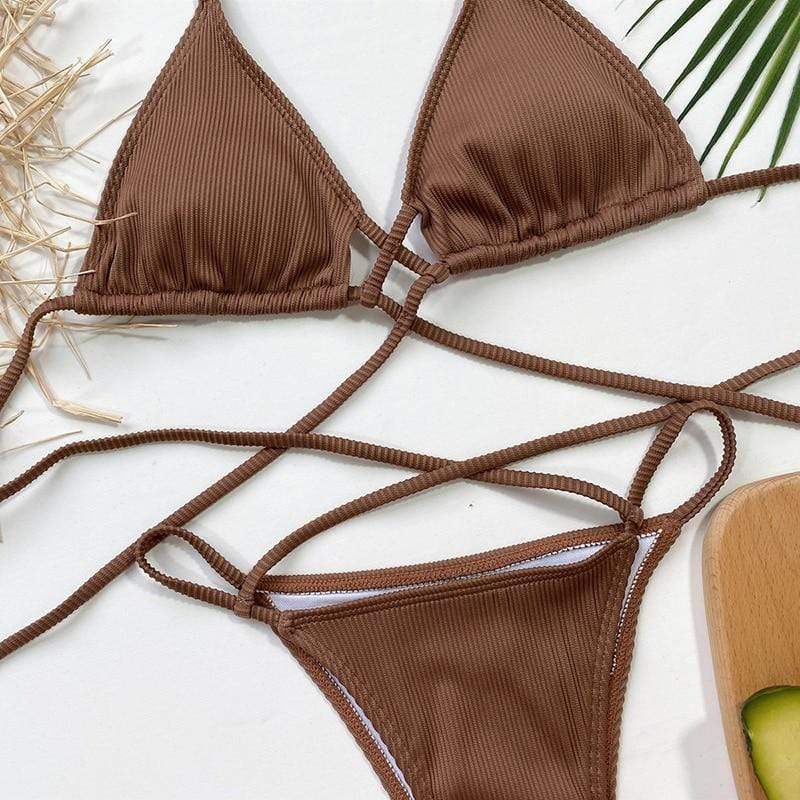 Maillot de bain deux pièces taille haute