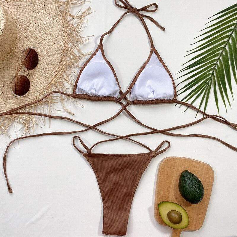 Maillot de bain deux pièces taille haute