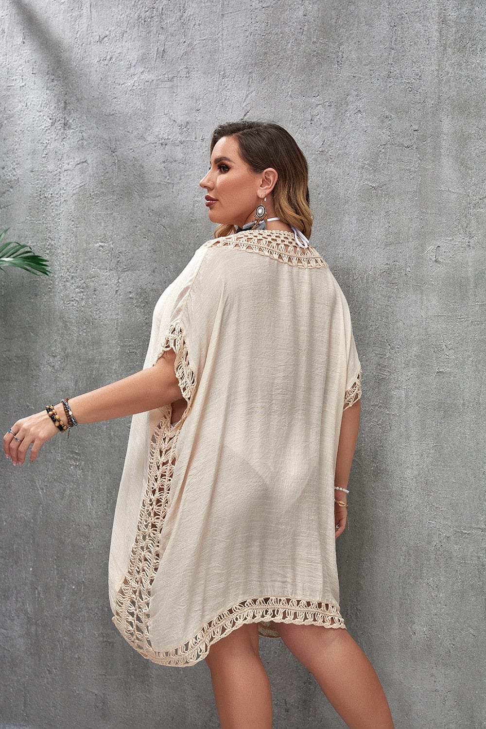 Plus size beach dress with side slit