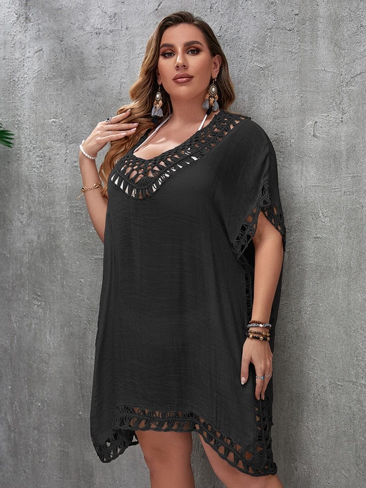 Plus size beach dress with side slit