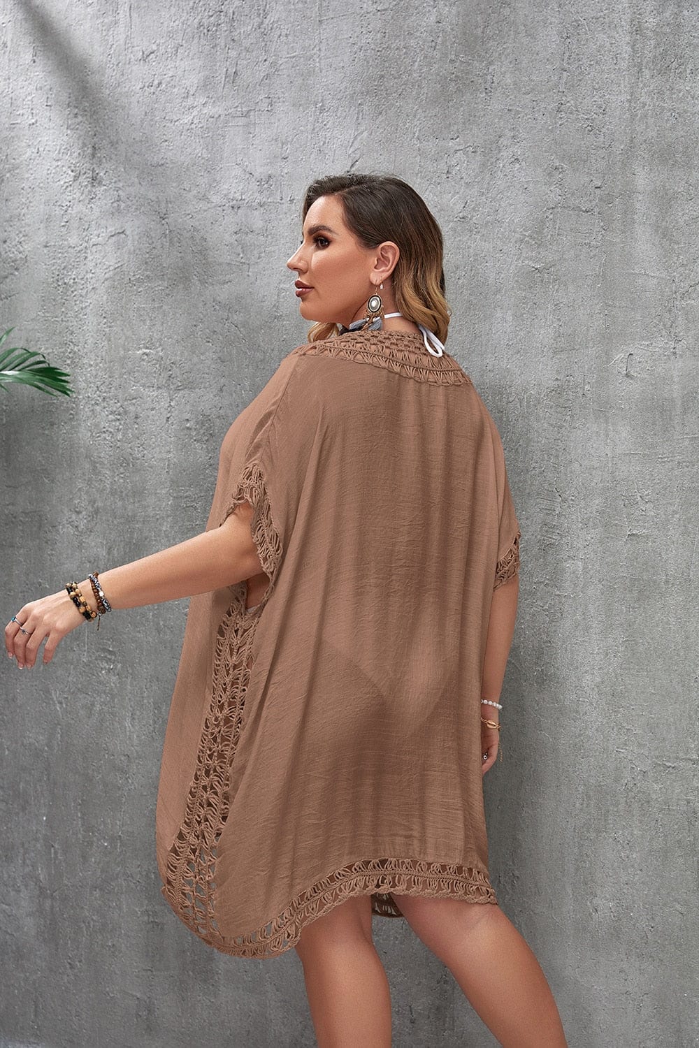 Plus size beach dress with side slit