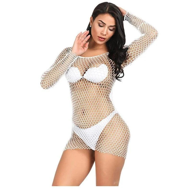 Blanc Robe courte en maille