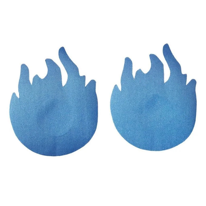 Bleu Cache-tétons Autoadhésif - Forme de Flamme