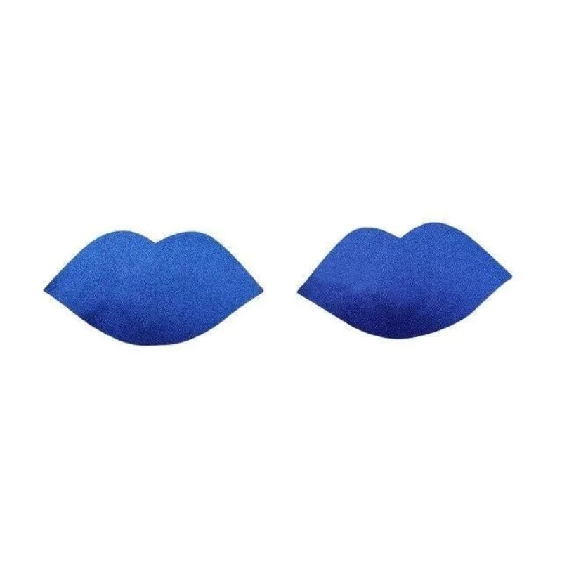Bleu Cache-tétons Autoadhésifs - Forme de Lèvres