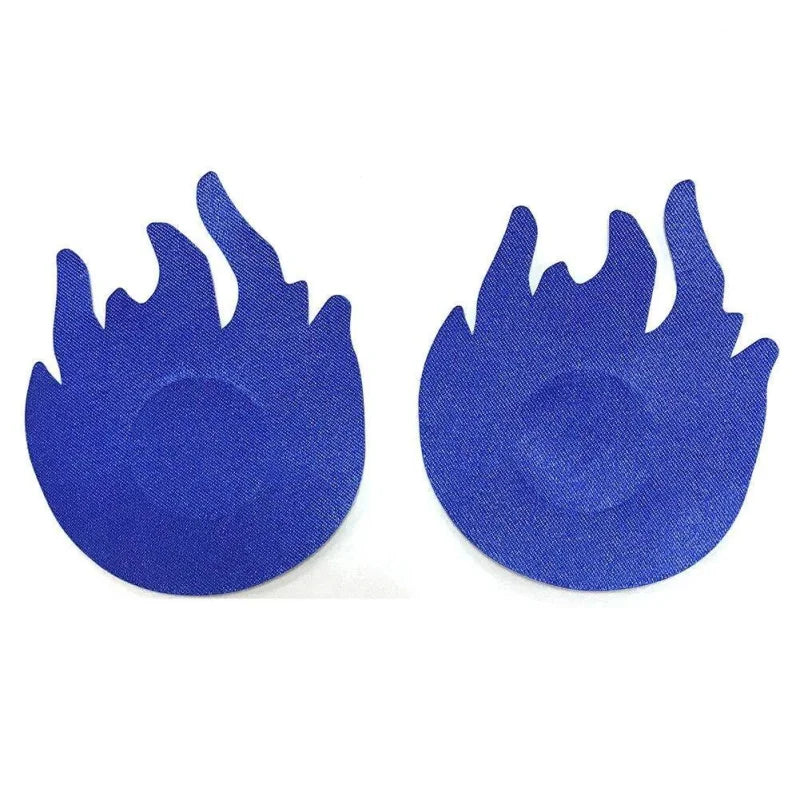 Bleu marine Cache-tétons Autoadhésif - Forme de Flamme