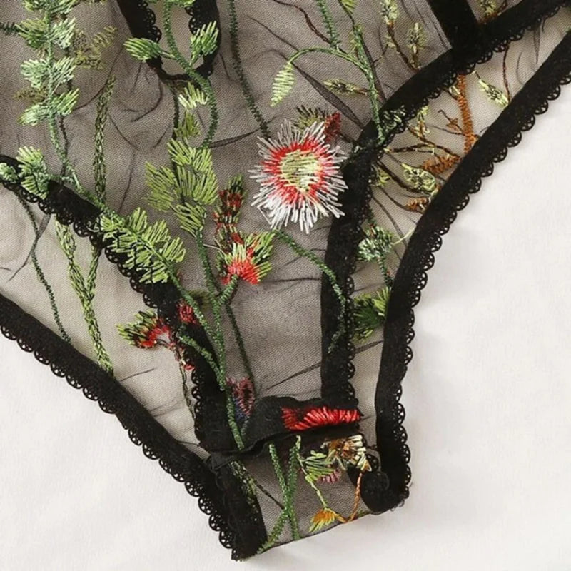  Body en Dentelle Décorative - Motif Fleuri