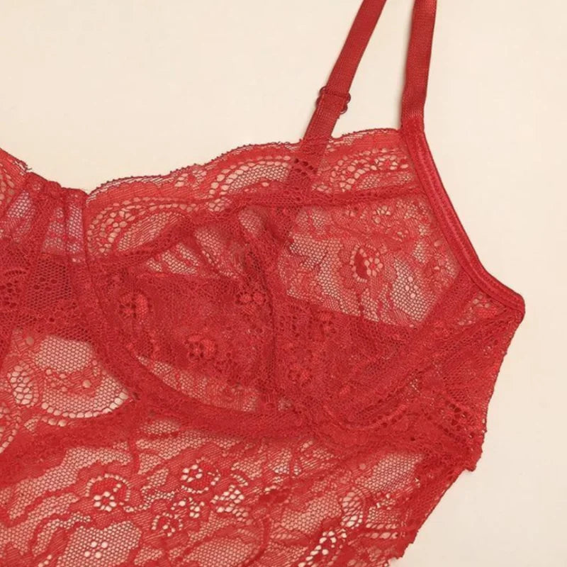  Body en Dentelle - Joli Décolleté avec Découpe