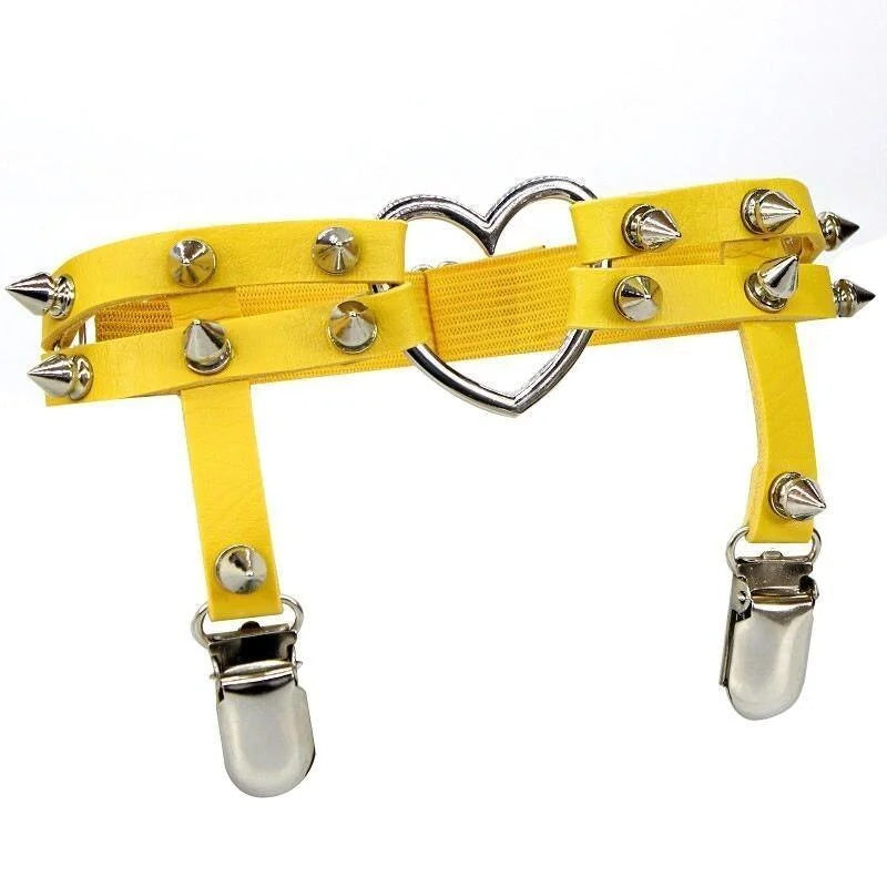 Jaune Harnais pour la cuisse avec des pointes