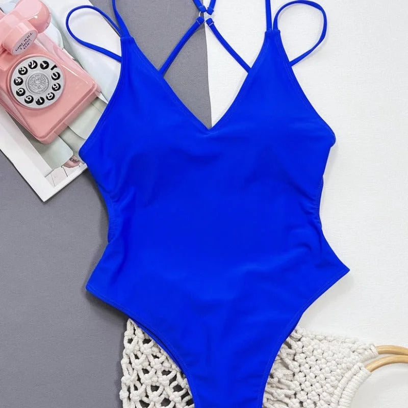  Maillot de bain une pièce dos ouvert