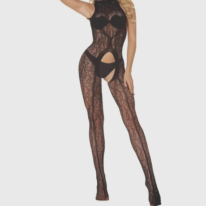 ML1901 - BODYSTOCKING RESILLE AVEC BRETELLES main image 0