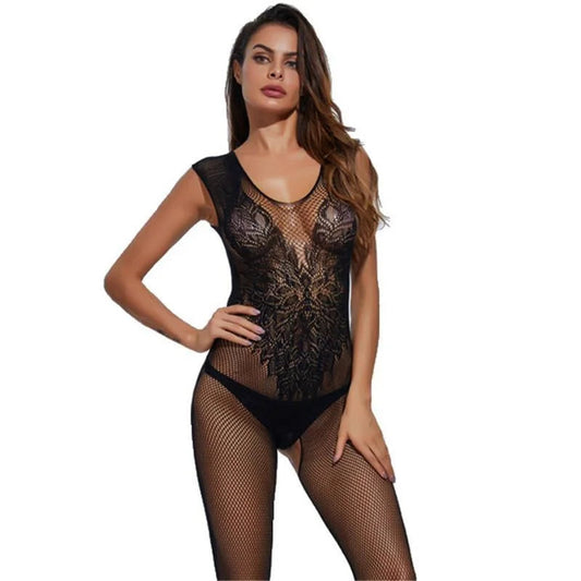 Noir Bodystocking avec un thème d'ange