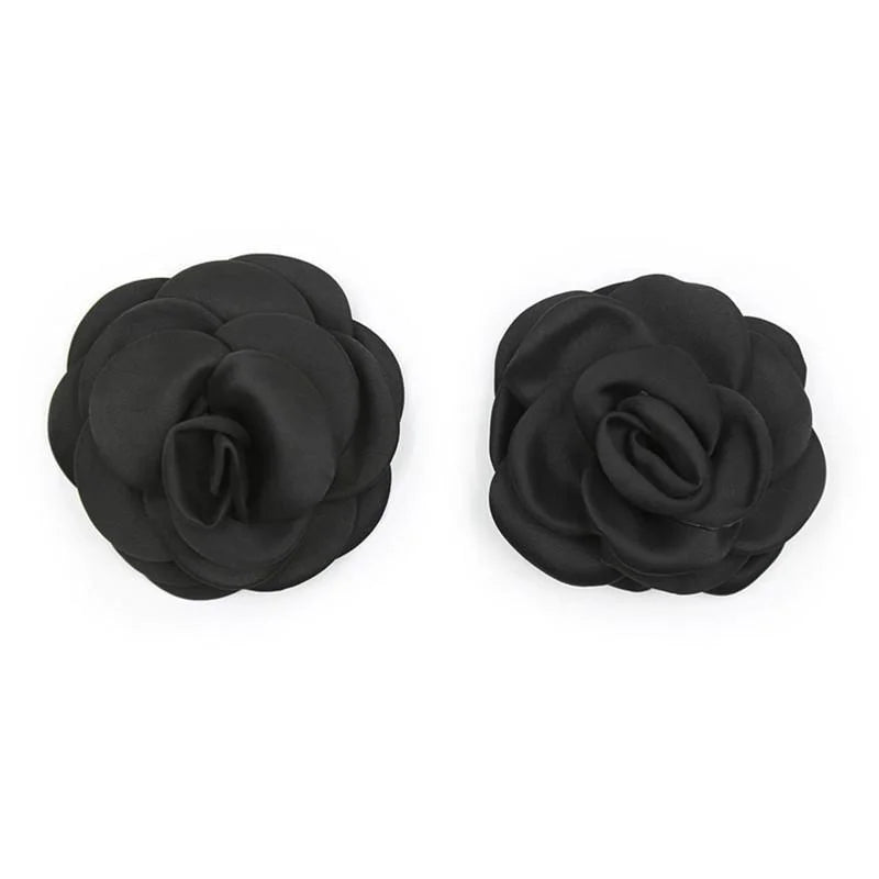 Noir Cache-tétons Autoadhésifs - Fleur de Rose
