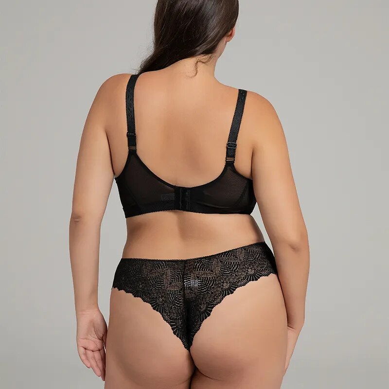 Noir Culottes en dentelle grande taille - lot de 3