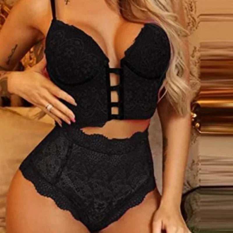 Noir Ensemble de lingerie en dentelle